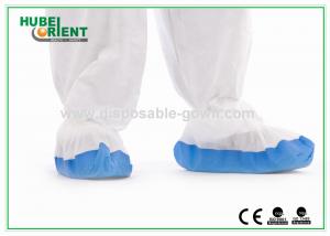 China Skid Resistant Blue Disposable Shoe Cover Plastic Shoe Covers For Prevent Dust wholesale