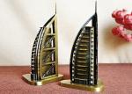 Bronze Plated DIY Craft Gifts World Famous Building Model Of Burj Al Arab Hotel