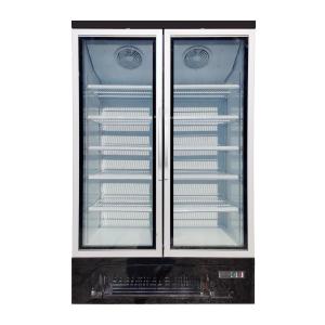 China Double Swing Stand Up Glass Door Freezer R290 Refrigerant Ventilated Cooling System wholesale