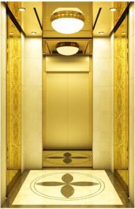 China Modernization Automatic Passenger Elevator Golden Mirror Etching Fuji Lift wholesale