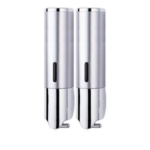 China 1400ml Silver Double Wall Mounted Soap Dispenser Tie Rod Design wholesale