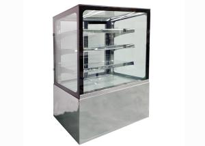 China Openable Front Flat Glass 3 Shelves refrigerated Bakery Square Display Cases wholesale