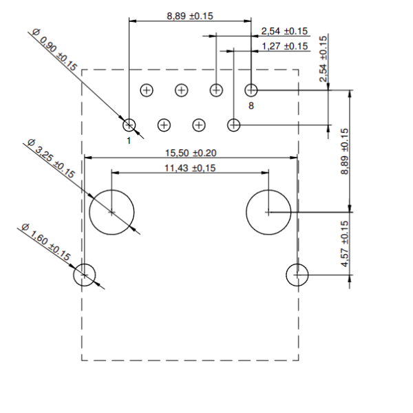61500814221 THT Cat 3 Modular Jack Shielded 8P8C Without EMI Finger