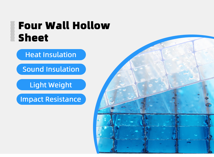 Anti UV 4mm 6mm 8mm 10mm Clear Alveolar Policarbonato Sheet , Hollow Poly Carbonate Panel