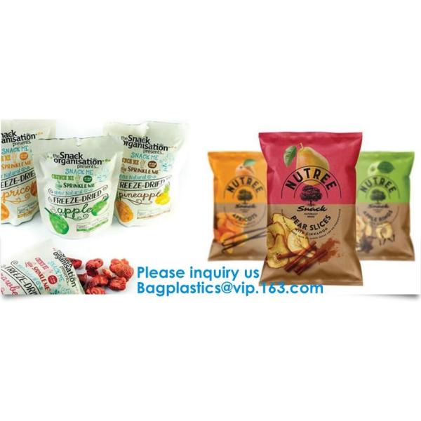 Custom Print Biodegradable Foil Packaging Soft Zipper Stand Up Bottom Gusset Plastic Drinking Pouches Bags With Straws