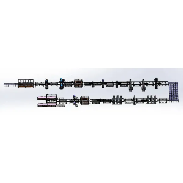 Automatic loading and unloading and fully automatic steel plate radiator and cooler production line