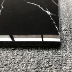 600x600 Porcelain Glazed Floor Wall Tiles in Black with White Veins Stone