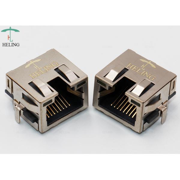 Tab Up Shielded Overhangs RJ45 Board Mount Through Hole PCB Mounting
