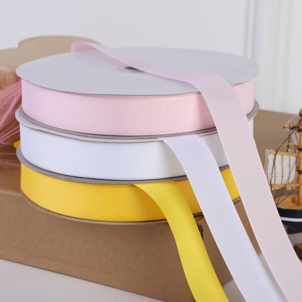 China Factory 196 Colors 3-100 MM Width Stocked Polyester Solid Color Grosgrain Ribbon 50mm