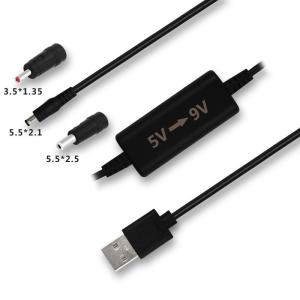 China DC 5V to 9V 12V Step Up Converter Boost Module Buck USB AM to DC 5521MM Cable with PVC wholesale