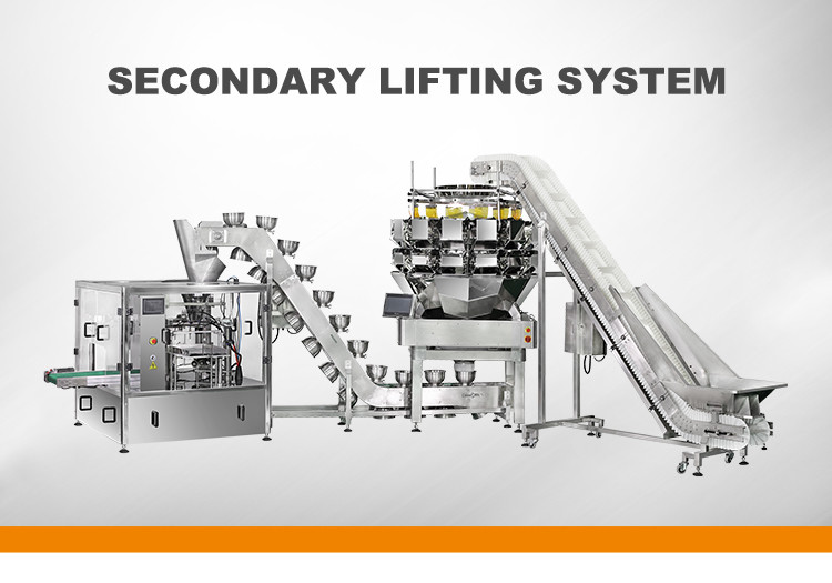Quantitative Coffee Bean Bag Packing Machine With 14 Head Multihead Weigher Automatic Filling