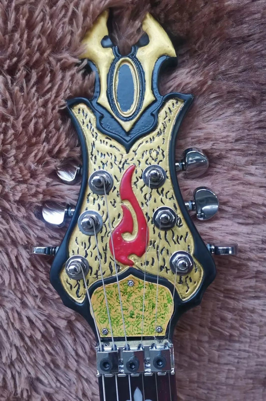 Custom Handcrafted Electric Guitar Colorful Painting COW Skull Head Hummbucker Pickups