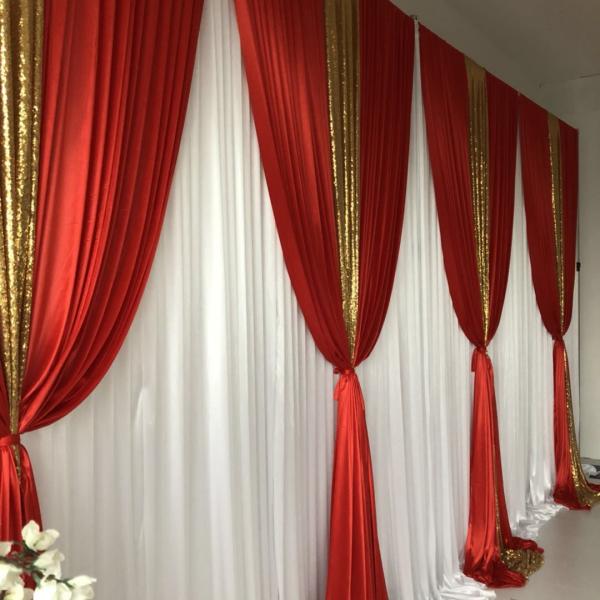 New Design Wedding Backdrop Party Decoration Curtains Cross Valance High Quality