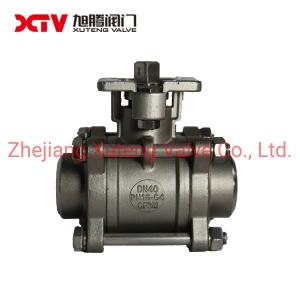 China US Three Piece Butt Welded Ball Valve with High Mounting Pad and Relief Function wholesale