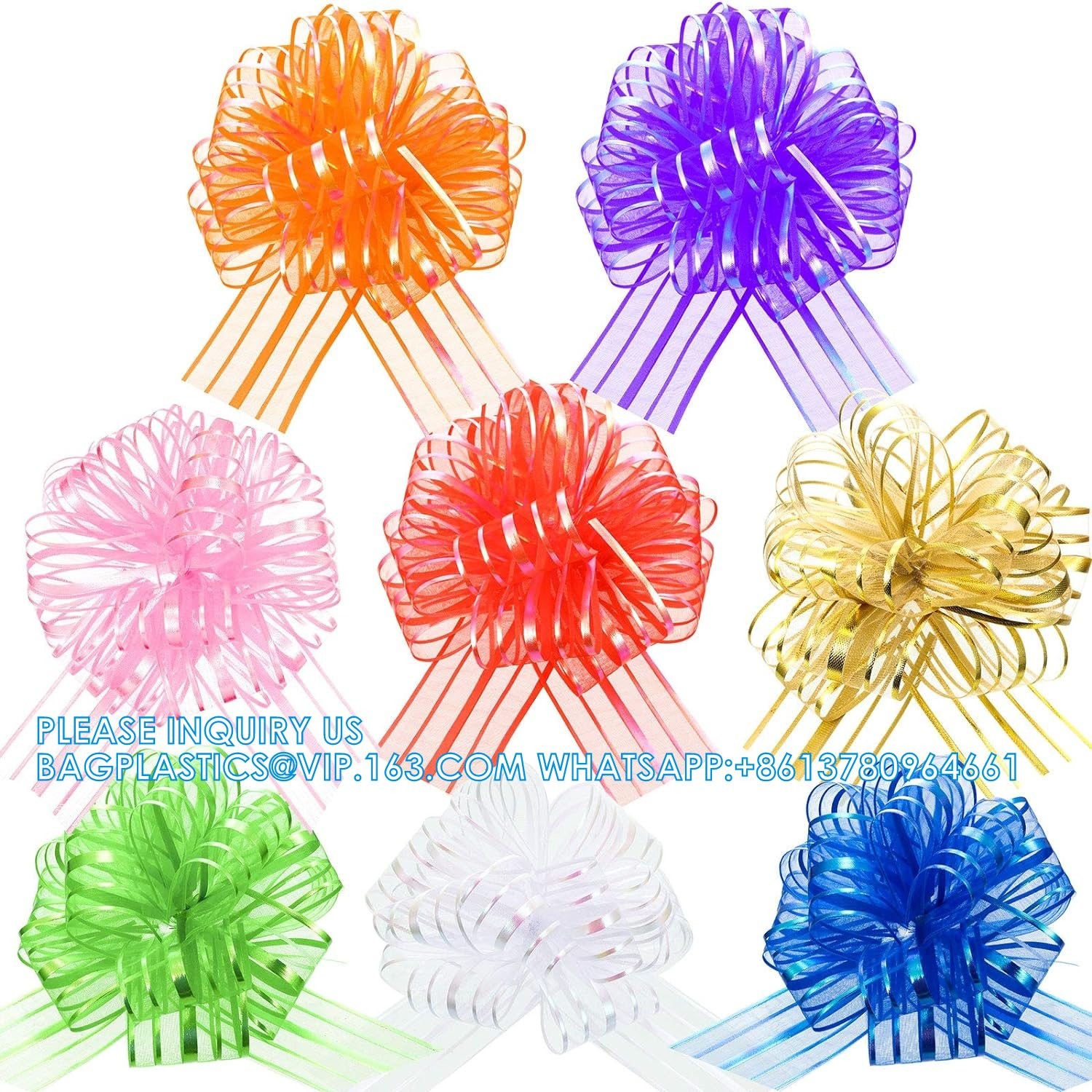 Pull Bow Gift Wrapping Pull Bow Ribbon Pull Bows For Christmas Wedding Baskets Valentine'S Day Bows Multicolor Ribbon