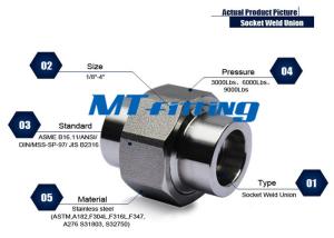 China ASME B16.11 F347 Stainless Steel Union Forged High Pressure Pipe Fittings Socket Welded wholesale