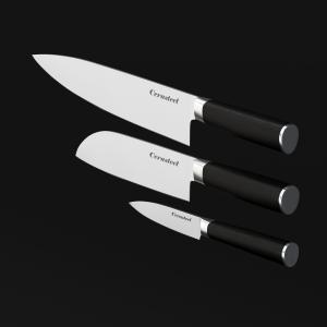 China Cerasteel Knife 3 Set(3.5''Paring, 6''Santoku, 8''Chef ) With Black Pakka Wood Handle wholesale
