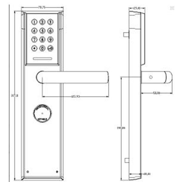 Electroinc Combination Door Lock Unlocked by Password or Mechanical Key