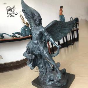 China Bronze St Michael Statue Life Size Saint Archangel Religious Angel Garden Sculpture wholesale
