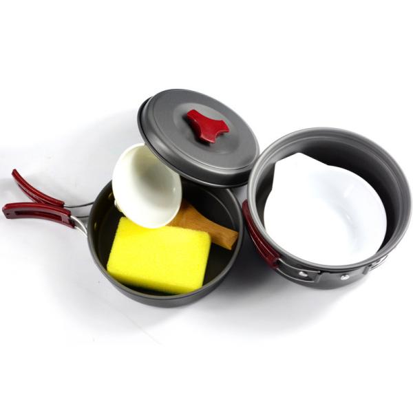 Convenient 152X72MM Non Stick Camping Pot and Pans Set for Outdoor Backpacking