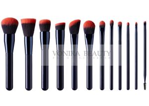 China 12 Pieces Premium Synthetic Hair Makeup Brushes Set With Pink Hair Tips wholesale