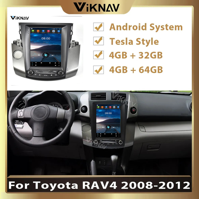 10.4 inch Android Touch Screen Car radioFor 2008-2012Toyota Rav4 Multimedia Player Navigation 4G Wireless Carplay