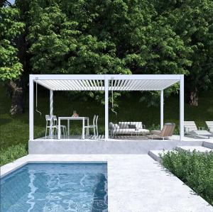 China Outdoor Louvered Pergola With Adjustable Aluminum Rainproof Roof Luxury Pergola wholesale