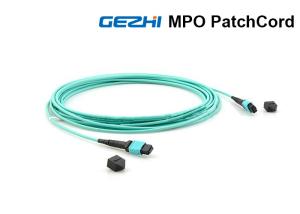 China 24 Cores MPO Connector Fiber Optic Cord , 10G OM3 Fiber Optic Jumper Cables wholesale