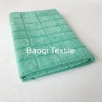 Green 260gsm solid microfiber dish rags，tea towels wipes,double side kitchen