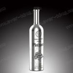 Round Empty Flint Glass Electroplated Vodka Bottle With Sealed Cork Lid