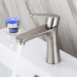 Bathroom SUS304 Single Cold Water Basin Taps In SN Matte Black
