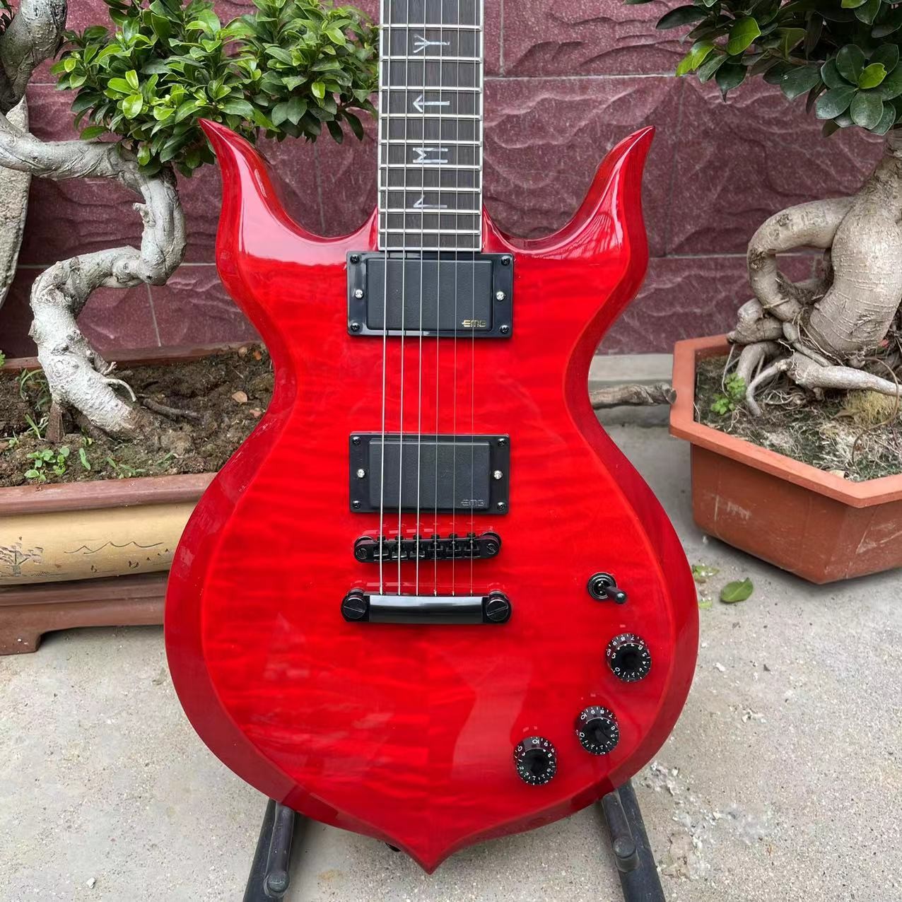 Custom Zakk Wylde Audio in Kinds Color Electric Guitar with Bound Ebony Fretboard Block Inlays