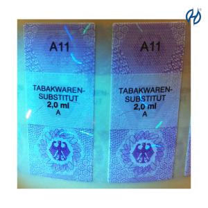 China Custom Logo Rolled Cigarette Duty Paid Label Cigarette Security Labels wholesale