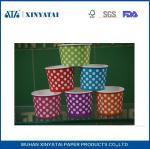 9oz Logo Printed Double PE Disposable Paper Ice Cream Cups / Yogurt Cups with