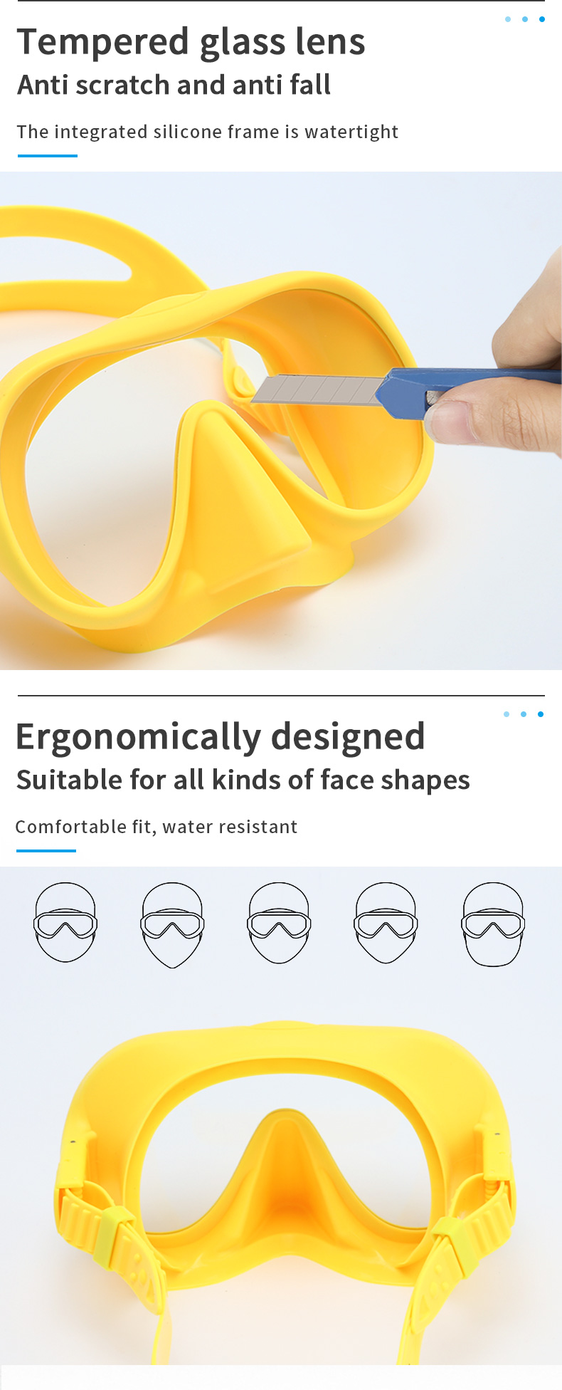 Frameless Snorkeling Goggles Single Lens Silicone Scuba Adult Diving Mask for Spearfishing