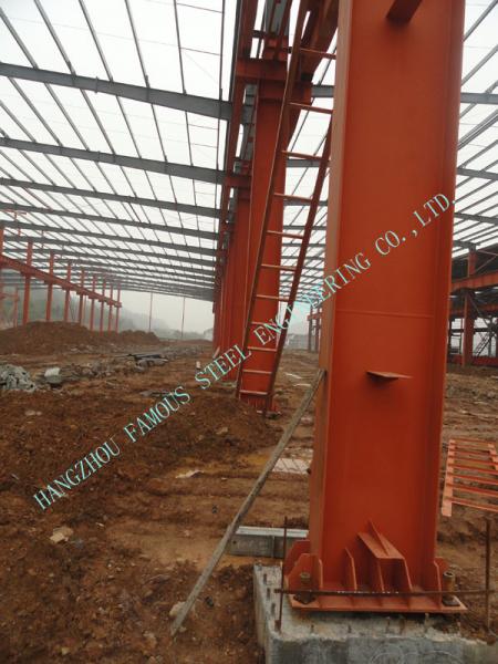 Quality Prefabricated ASTM 80 X 96 Industrial Steel Buildings Light Coated With Fireproof Painting for sale