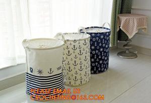 China Organize Storage Natural Canvas Clothes Basket, Cute Round Canvas Bathroom Clothes Storage Basket Hamper Tote Bag/ Stora on sale