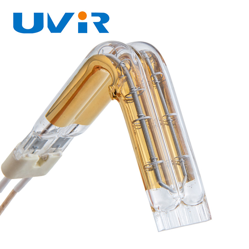 Double Tube Halogen Quartz Tube Infrared Heating Lamp Gold Coated