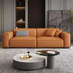 Leather Custom Sofa Bed Straight Row Minimalist Living Room Head Layer Cowhide