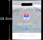 Custom printed die cut handle plastic bags manufacturer 12 x 15 inch light green
