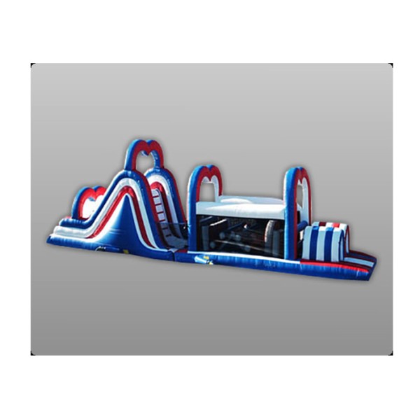 Waterproof Colorful 60m x 7m x 10m Inflatable Obstacle Course rentals For Kids And Adults