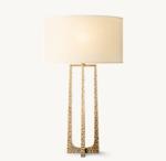 150w Hammered Iron Base Bedside Table Lamps With Wireless Charger