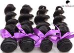 Loose Wave Peruvian Hair , Virgin Natural Black Hair Extensions Tangle-Free