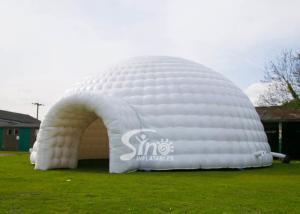 China 50 people 10 mts white giant inflatable igloo dome tent with entrance tunnel made of shining pvc tarpaulin wholesale