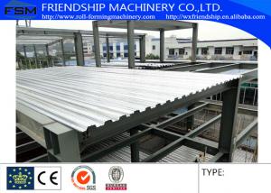 China Chain Transmission Metal Deck Roll Forming Machine With 28 Stations &amp; 10T Manual Decoiler wholesale