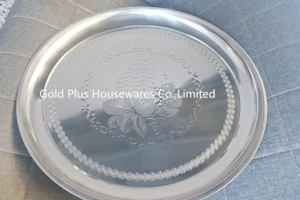 35cm Decorative rolling tray for wedding luxury stainless steel silver tray home