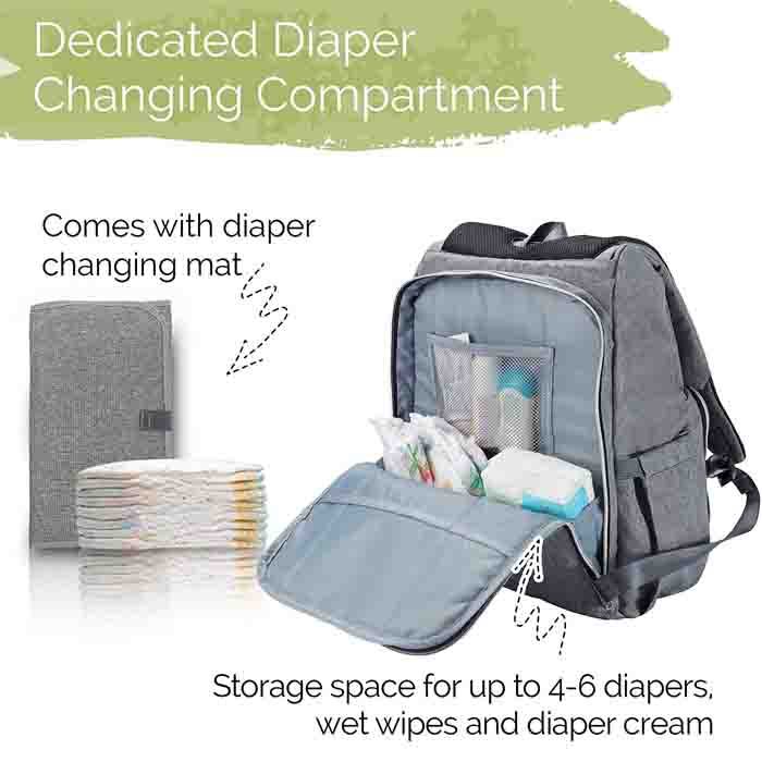 Maternity Beach Eco Friendly Diaper Bags Large Storage Space With 2 Stroller Hook