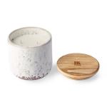 Vintage Fancy Ceramic Candle Containers With Wooden Lids Cylinder Shape