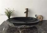 Irregular Basin Black Granite Stone Sink Bowl For Washing Hands