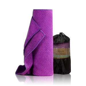 China Quick Dry Non Slip Hot Yoga Towel With Corner Pocket Silicon Dots Custom Printed Wholesale Sport Microfiber Yoga Towel wholesale